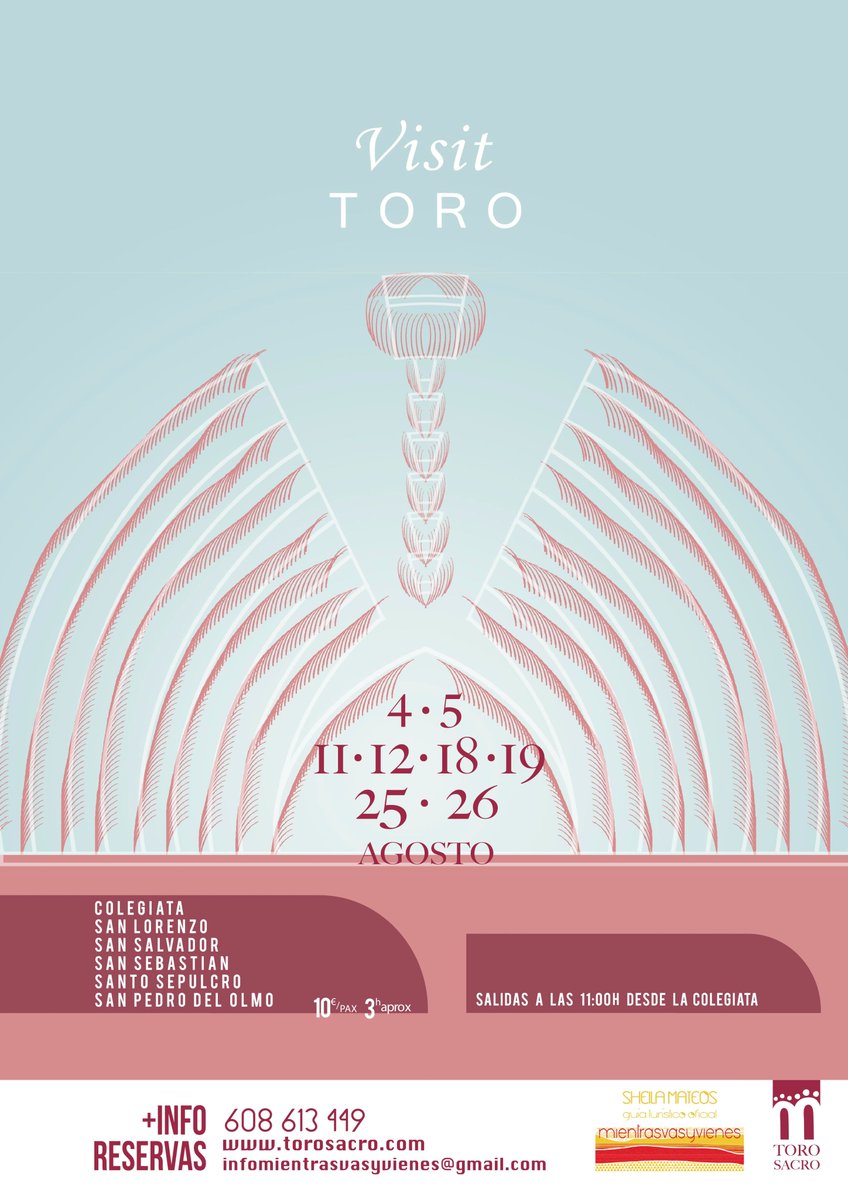 mientrasvas's tweet photo. Visitas guiadas programadas a Toro para el mes de Agosto

#Toro2018 #ToroSacro #cylesvida https://t.co/4MrDYfHkWp