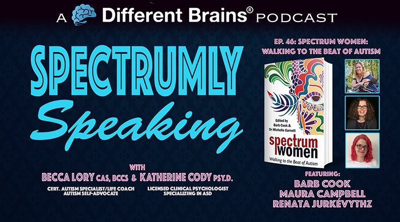 JKPAutism's tweet photo. Don't miss this brilliant episode of #SpectrumlySpeaking, which features Barb Cook, Maura Campbell & Renata Jurkévythz of the #SpectrumWomen book. A really fun & enlightening chat with the #diffbrains gang about what's in the book and why.
https://t.co/My6JjDKNSh https://t.co/ArqygNWY0a