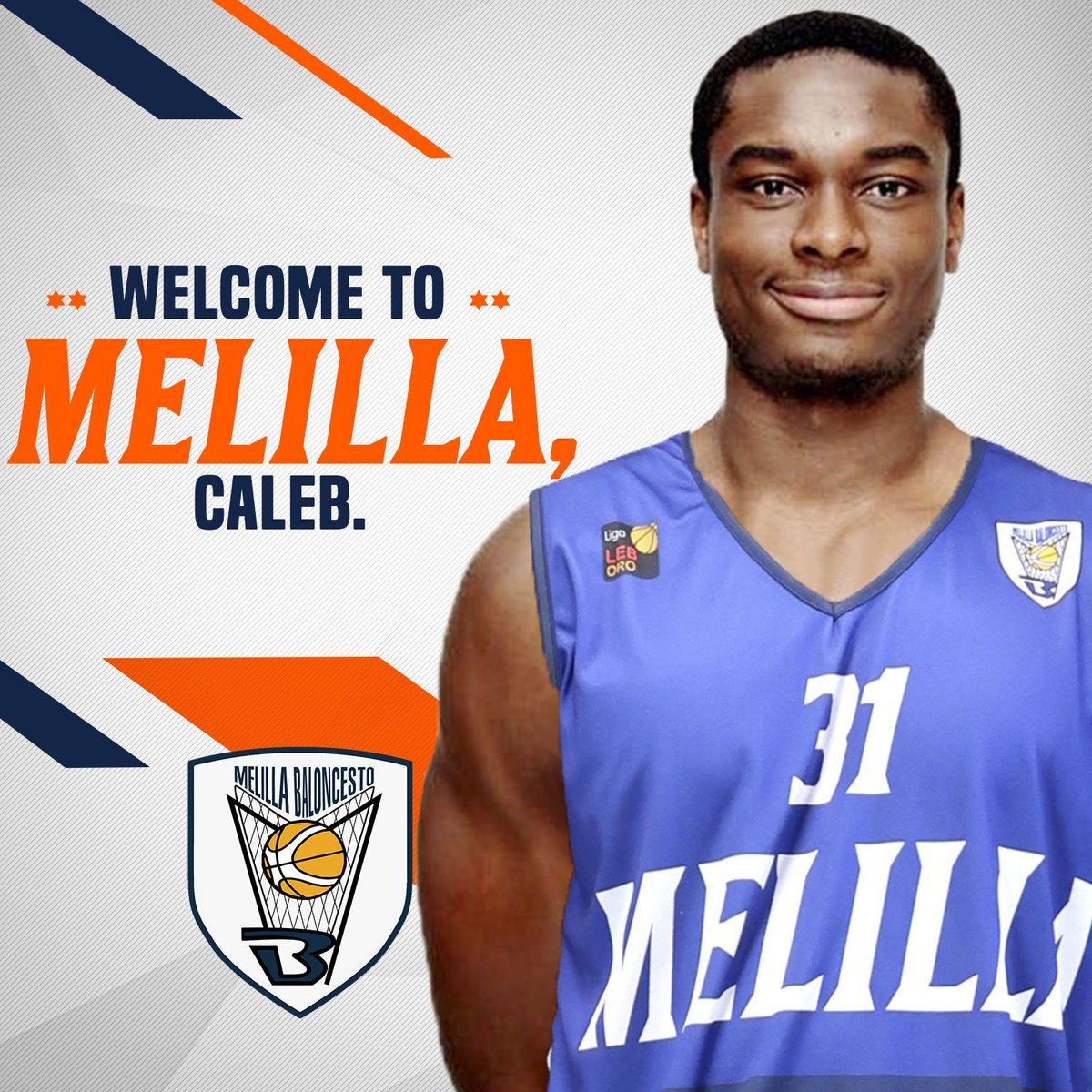 melillabcto's tweet photo. ¡Welcome to Melilla @calebagada33! 

Best wishes this season in your new team and your new city

#welcomecaleb #somosmelilla #vamosmelilla https://t.co/hutZ6RP9px