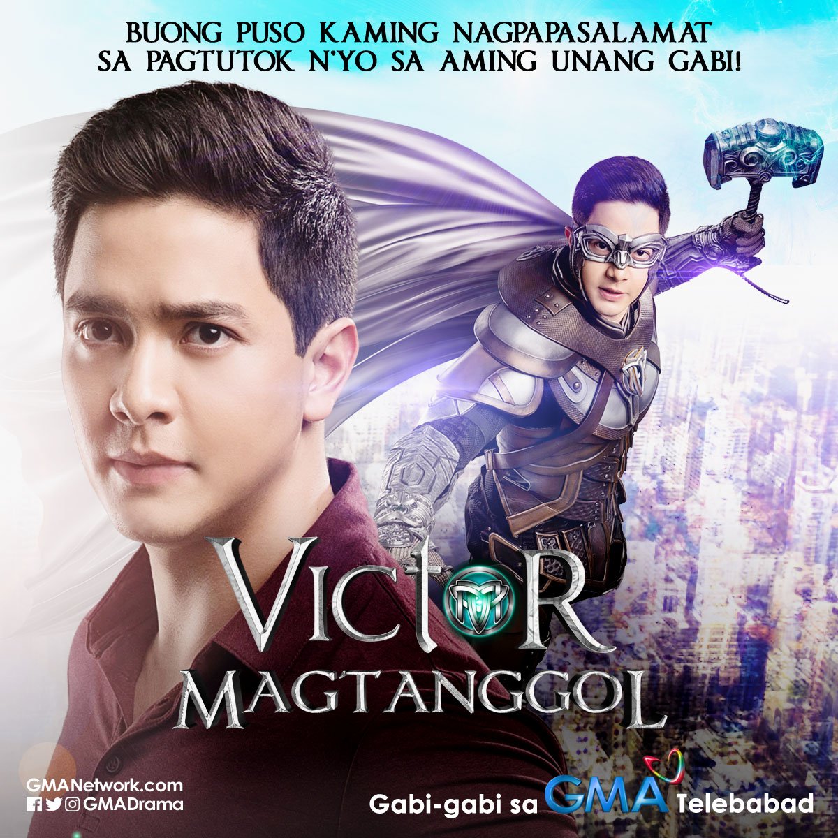 GMADrama's tweet photo. Ramdam na ramdam namin ang inyong pagmamahal at suporta kay #VictorMagtanggol! Maraming salamat, mga Kapuso!

#VICTORMAGTANGGOLDestiny https://t.co/mbg0uNcUJl