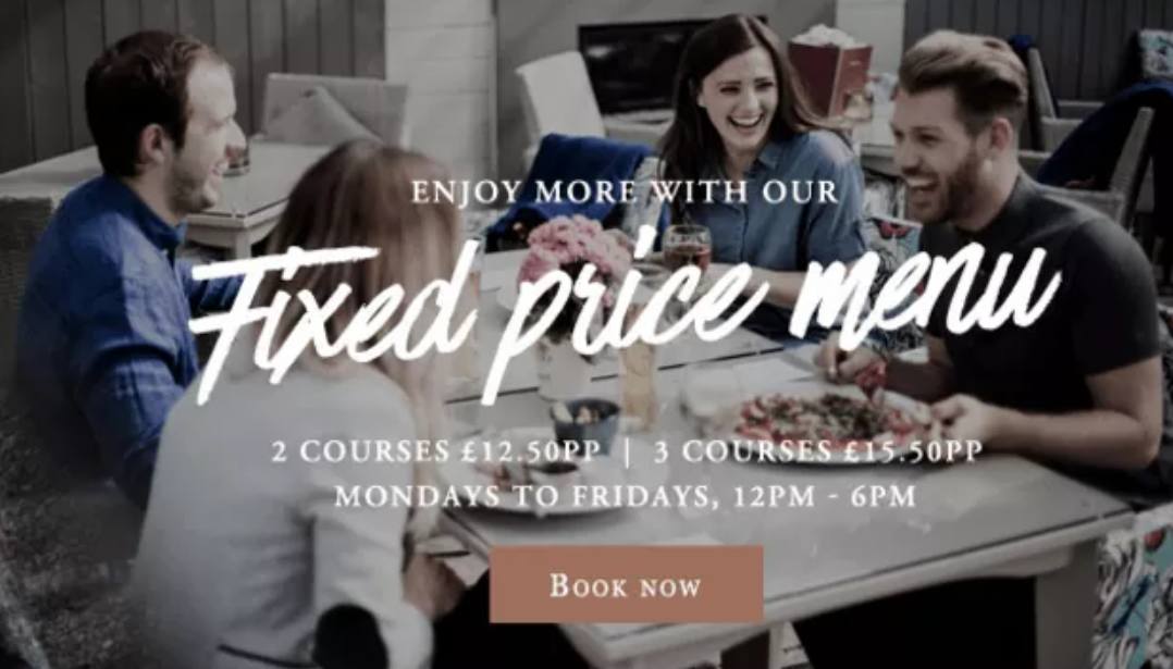 Got any plans for lunch? You have now!
Our fixed price lunch menu is the perfect excuse to catch up with a friend. 
Available Monday – Friday, 12pm-6pm