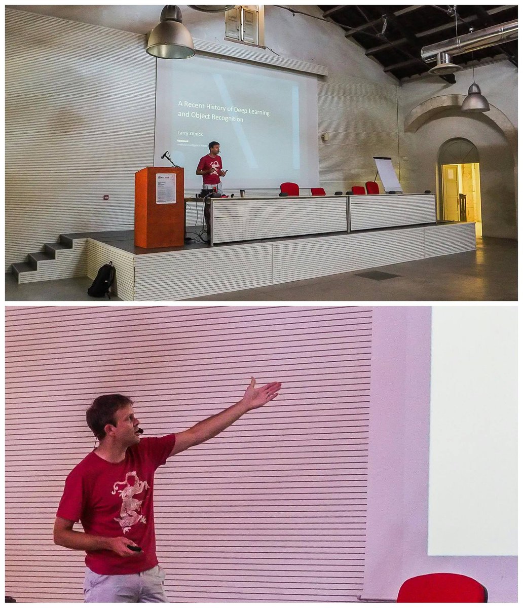 MI_SummerSchool's tweet photo. Larry Zitnick - A recent history of deep learning and object recognition #miss2018 #favignana #DeepLearning #medicalimaging https://t.co/RoHHR4Zbgw