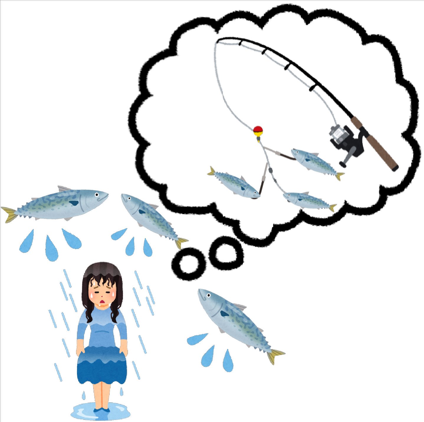 まいチクをいらすとやで再現 V Twitter 再現難易度 使ったイラスト 6枚 ふきだしのイラスト 釣り竿のイラスト 投げ竿 釣り針のイラスト サバのイラスト 漫符のイラスト 焦った汗 雨でずぶ濡れの人のイラスト まいにちチクショー まいチクをいらすとやで再現 V Twitter 再現難易度 使ったイラスト 6枚 ふきだしのイラスト 釣り竿のイラスト 投げ竿 釣り針のイラスト サバのイラスト 漫符のイラスト 焦った汗 雨でずぶ濡れの人のイラスト まいにちチクショー