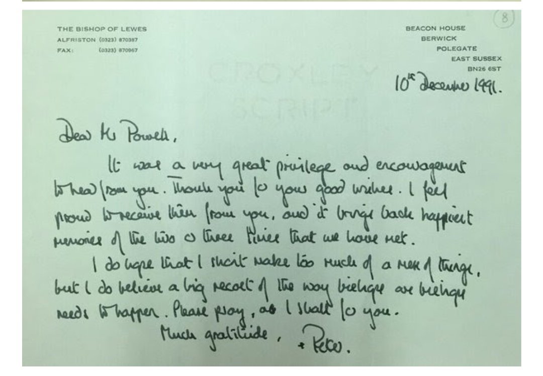 Bishop Ball& #39;s correspondence is proof of a very close relationship with Enoch Powell and his wife Pam. Now remind me once again who Enoch& #39;s two camp aides were?