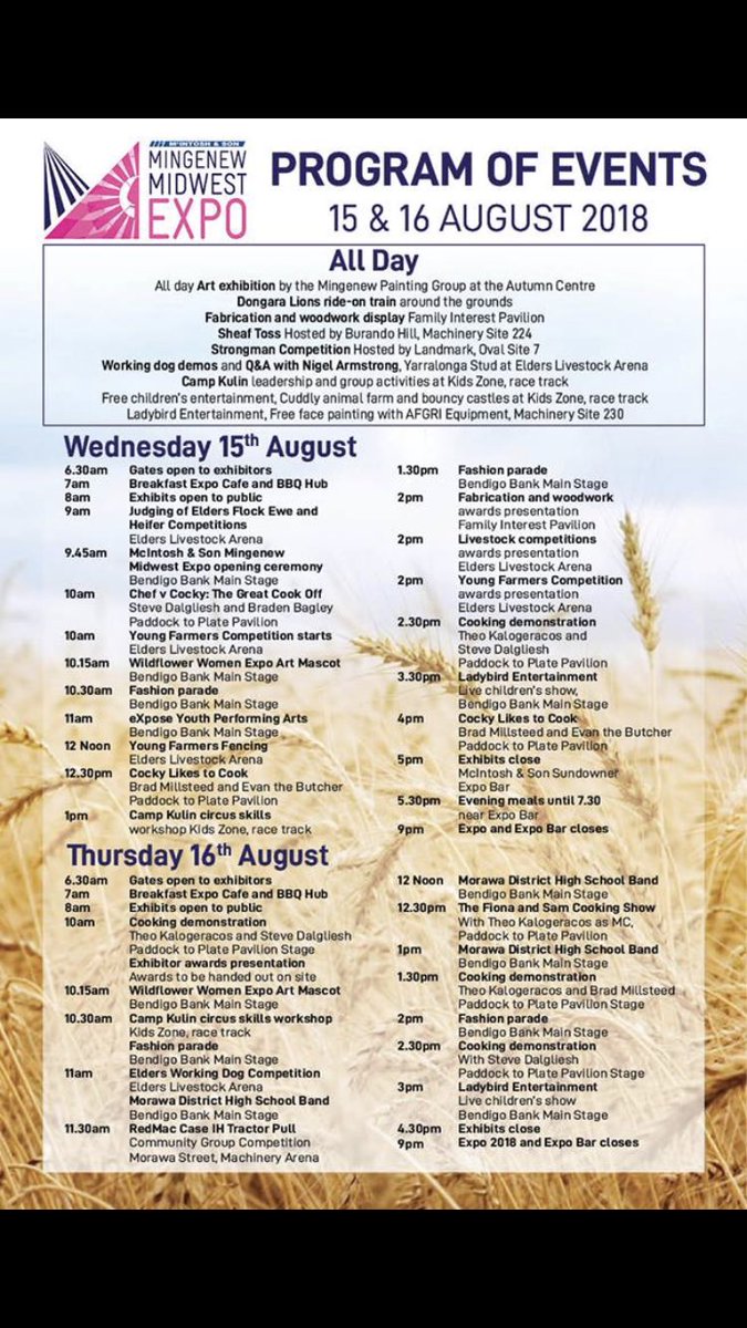 After kicking tractor tyres, checking out chaser bins and sussing out silos at the Mingenew Midwest Expo, you can  enjoy a few other things on show! Our community is putting on a great show for the whole family! Come and check it out! #wellseeyouinmingenew #agriculture #expo2018