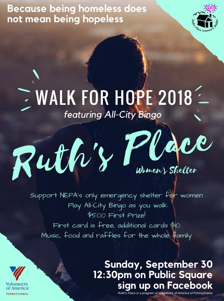 RuthsPlace1's tweet photo. Walk for Hope is officially less than 2 months away! See you on Public Square on September 30th! https://t.co/wwZgnGC1WL  #NEPA #WilkesBarre #Homelessness https://t.co/dvrMSN0X8B