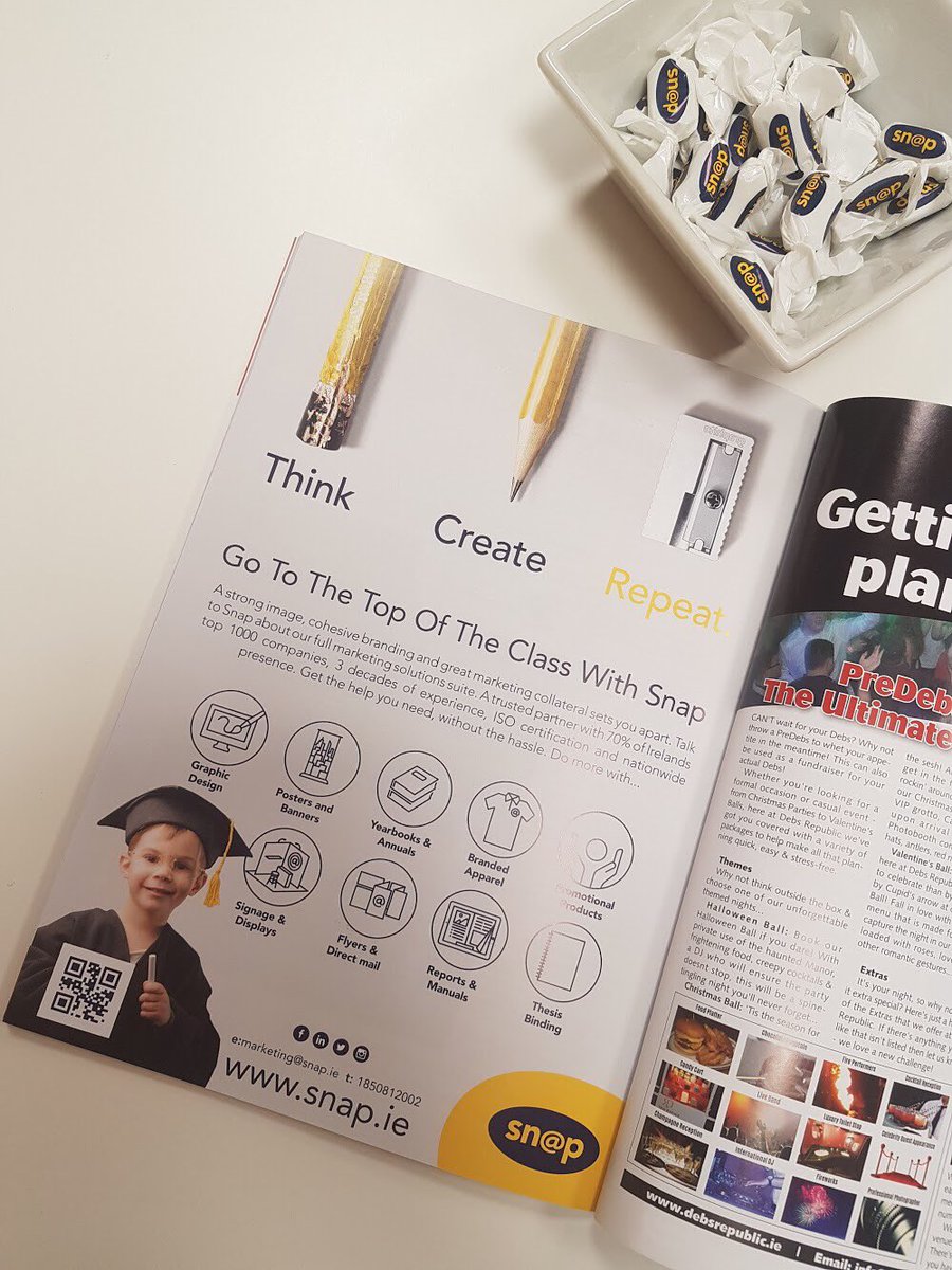 SnapIreland's tweet photo. Think. Create. Repeat. Go to the Top of the class with Snap. Are You in #Irisheducation? Our services includes #stationery #ebooks #thesisbinding #schoolannuals #journals #posters #homeworkdiaries #booklets #brandedapparel.  👉https://t.co/3bHyEjItHn for #backtoschool #printing https://t.co/lJSUMJvBlT