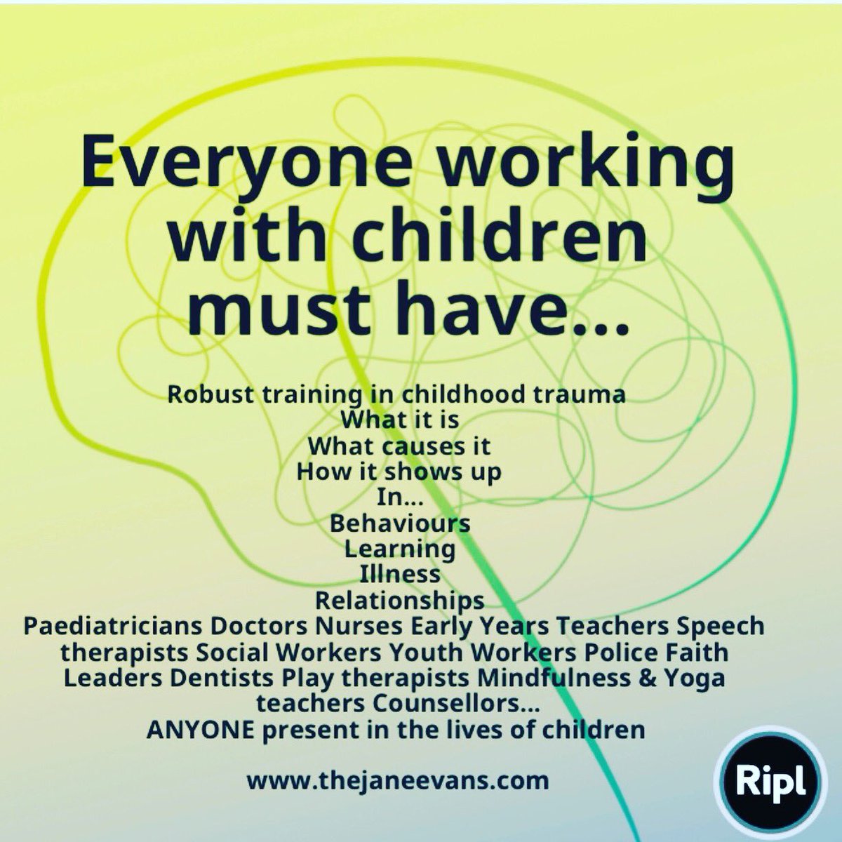 janeparenting2's tweet photo. Those who make decisions about children’s lives don’t HAVE to be trained to in childhood trauma If they did Things would be very different! https://t.co/RHbczQVgHM