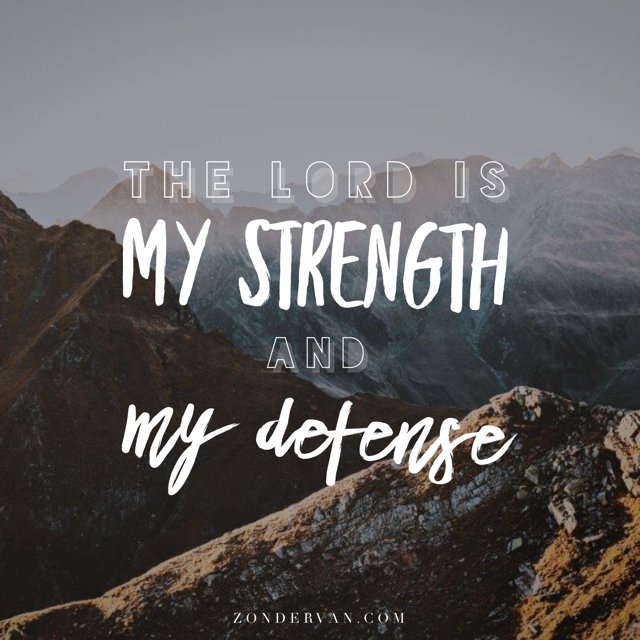 Zondervan Publishers on Twitter: "The Lord is my strength and my defense;  he has become my salvation. He is my God, and I will praise him, my  father\