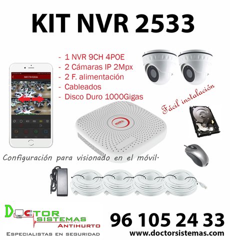 Doctorsistemas's tweet image. KIT AUTO-INSTALACIÓN CÁMARAS VIGILANCIA
118€ (Oferta hasta fin de existencias) 2 Cámaras IP 1,3Mpx, Disco Duro 1000Gigas. Configuración para visionado en el móvil.#security #antitheft #antihurto #antirrobo #sistemasdeseguridad #seguridadcomercio #SeguridadKIT #lossprevention