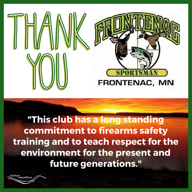 The Frontenac Sportsman Club has been supporting LPLA for years. This year, they became a GOLD Sponsor! THANK YOU for helping future generations enjoy Lake Pepin as much as we do today! Give them your thanks: facebook.com/frontenacsport…