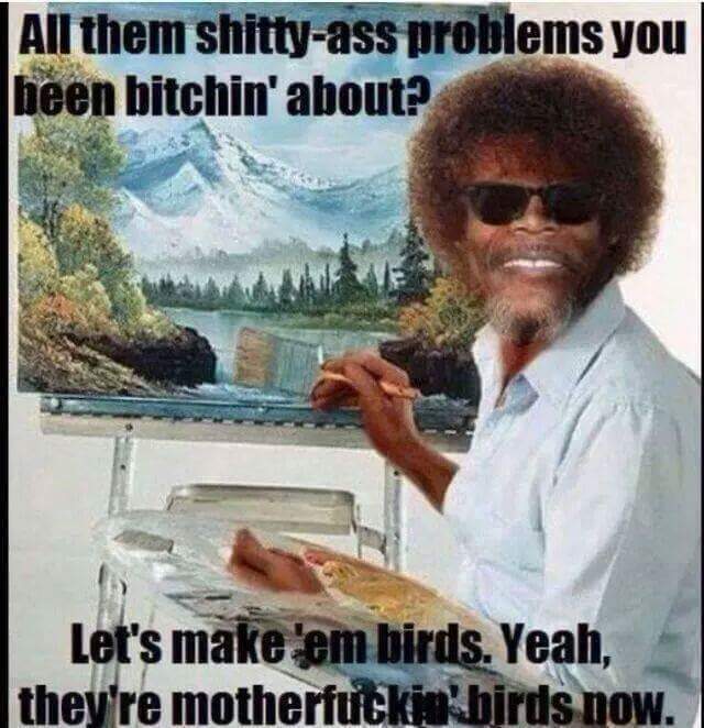 WriterSR_Rashad's tweet photo. Samuel L. Bob Ross is back! And you fools better listen!

#TuesdayThoughts 
#TuesdayMotivation 
#sunrise https://t.co/s8724oitt0