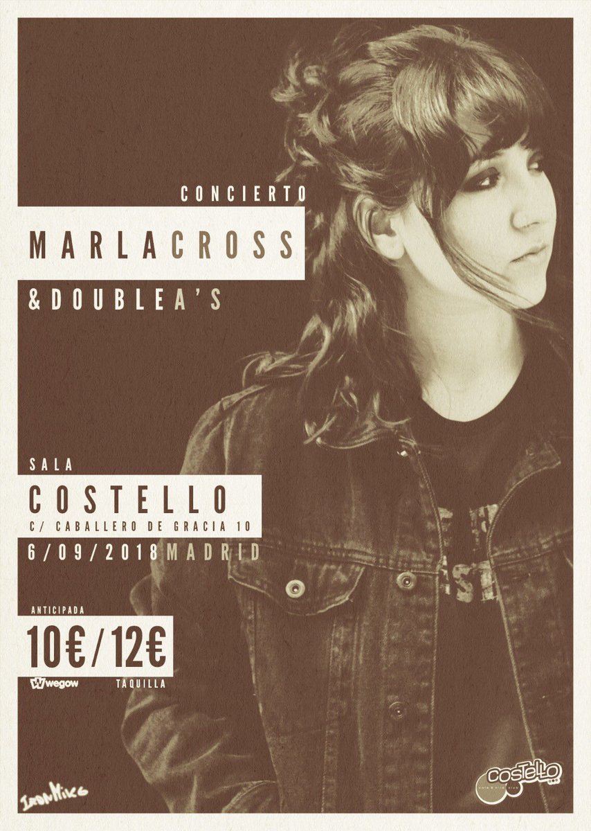 iamaimmbel's tweet photo. ¡Septiembre! Con la vuelta al cole vuelven también los conciertos. Nos vemos esta vez como @doubleasofficial, el 6 de septiembre en la sala @costelloclubmad, y acompañados de la maravillosa @marla_cross y su banda que estrenan EP🎉. 
ENTRADAS PRÓXIMAMENTE A LA VENTA. https://t.co/zA6CFMMqC0