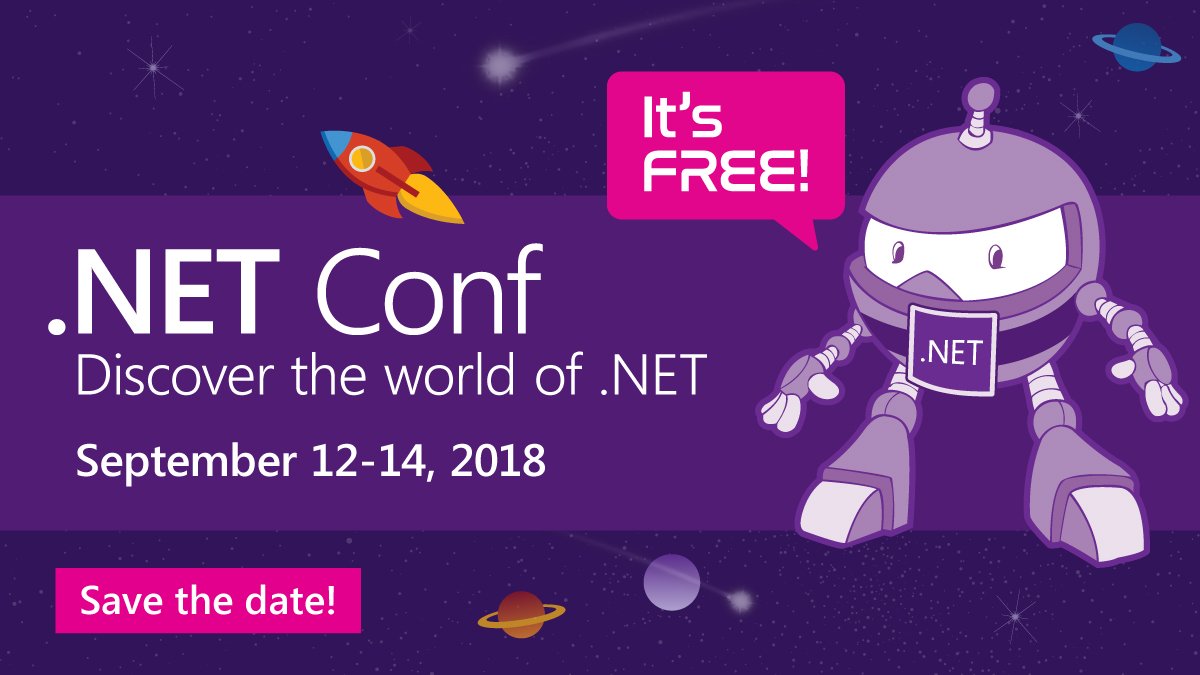 New to #dotNETConf? Check out the videos from last year and save September 12-14 for this year's event. msft.social/k3HC2V
