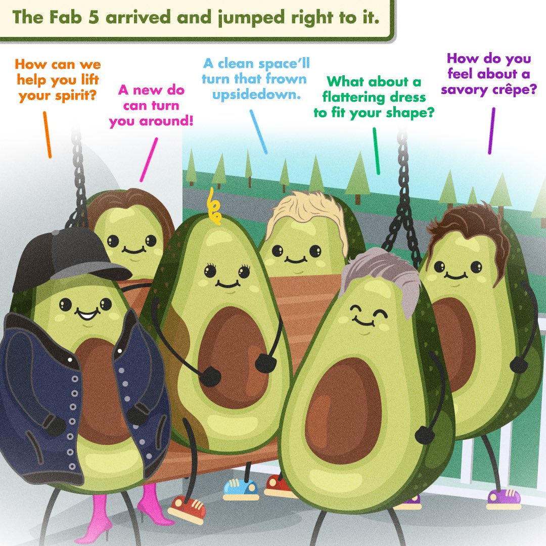 Grab your tissues! #NationalAvocadoDay is here and the Fabocados are ready to werk! Ava Cado wants nothing more than to live boldly, but her bruise is holding her back. Luckily for her, the Fabocados are on their way to make her life shamazing! 🥑✨💚