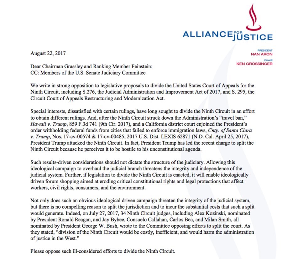 HRC joined 150+ orgs in opposing the spit of the 9th Circuit.