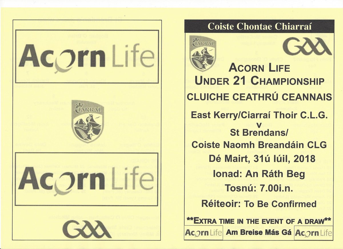 East Kerry Gaa Fine Evening Here In Rathmoregaa For Eastkerrygaa V St Brendans Gaa Quarter Final Acorn Life County U21 Championship Tuesday 31 July 18 At 7pm T Co Vdf6us2ycv