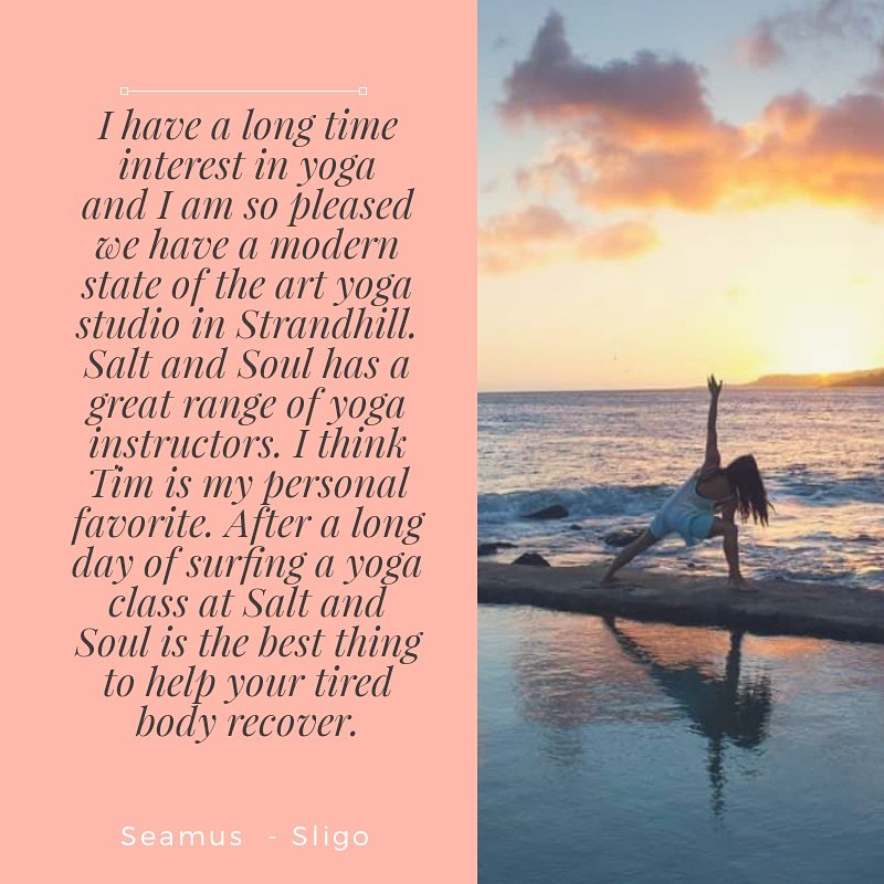 Did you know you can write a review after you attend a class using the Salt &amp; Soul App? Simply click 'review' on your home screen and let us know how your experience was. We appreciate all your feedback ♡ #breathemoveplay #saltandsoul #yogasligo #yogaeveryday