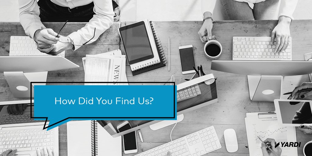 Yardi's tweet photo. In 30 minutes, we'll be talking multi-touch #leadattribution & today's renter journey on our free #marketing webinar. Along with our friends at @RENTCafeGenius, we'll be live tweeting during the session, so stay tuned! https://t.co/zmWgRbcS87
