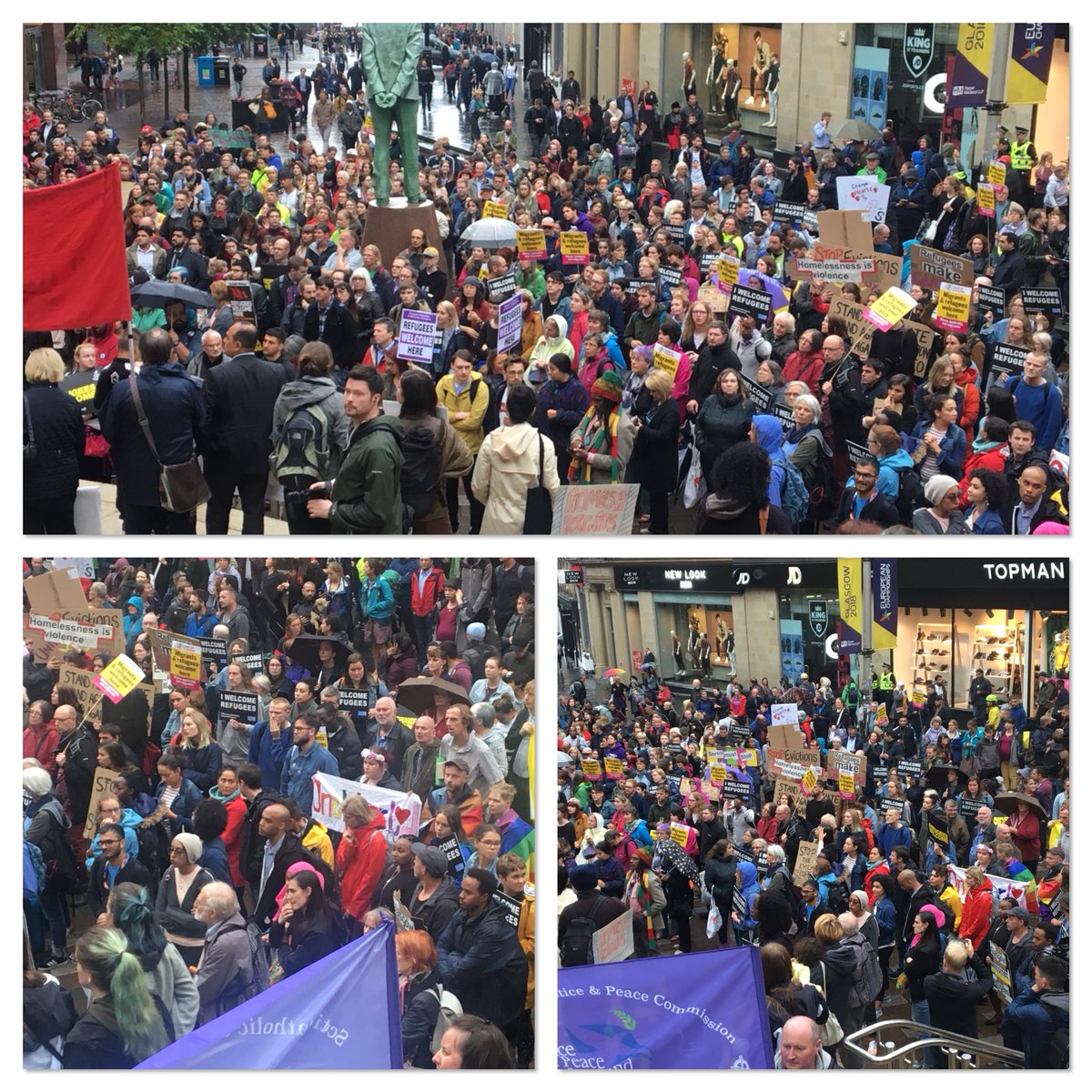 sukisangh's tweet photo. The people of Glasgow stand opposed to the 300 refugees facing mass eviction by multinational Serco and the heartless UK government. Their shameful disregard for vulnerable people will be met with resistance, humanity and solidarity. By any means necessary #RefugeesAreWelcomeHere https://t.co/OZqgTHb0gd