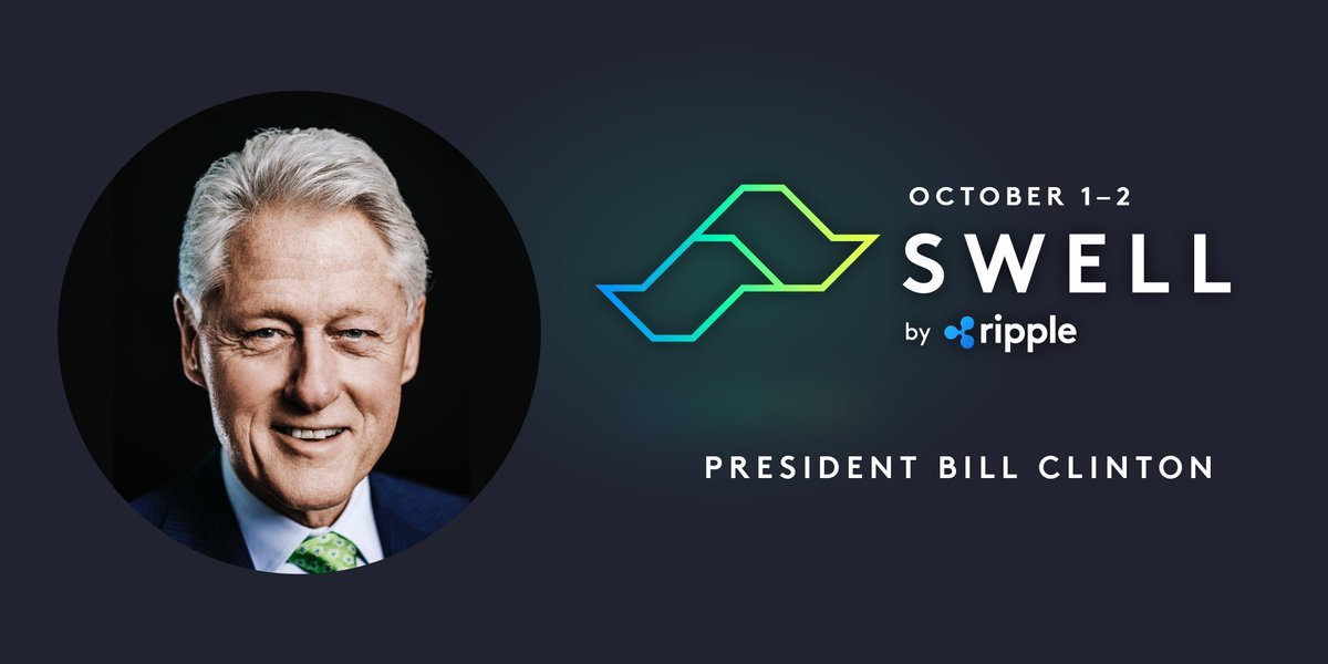 TokenCenter's tweet image. Ripple Teaming Up with Bill Clinton? President Clinton is the keynote speaker in this years #swellbyripple