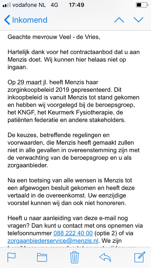 AnneVeel's tweet photo. Onderhandeling mogelijk? Welnee, graag tekenen bij het kruisje 😤@Menzis #actiefysio https://t.co/TQDicNOaag