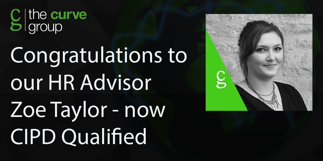 thecurvegroup's tweet photo. We are proud to celebrate the success of Zoe Taylor who this week passed PgDip Level 7 CIPD with commendation! The Curve Group are delighted that our Graduate Scheme has given Zoe the route through to being a fully qualified HR professional. #HR #Training #MagnetForTalent https://t.co/NdRG7KbQzC