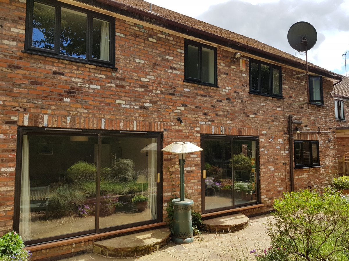 5 new black pvc Windows and replacement hardwood cills. #fulshawpark #wilmslow #aewadltd
