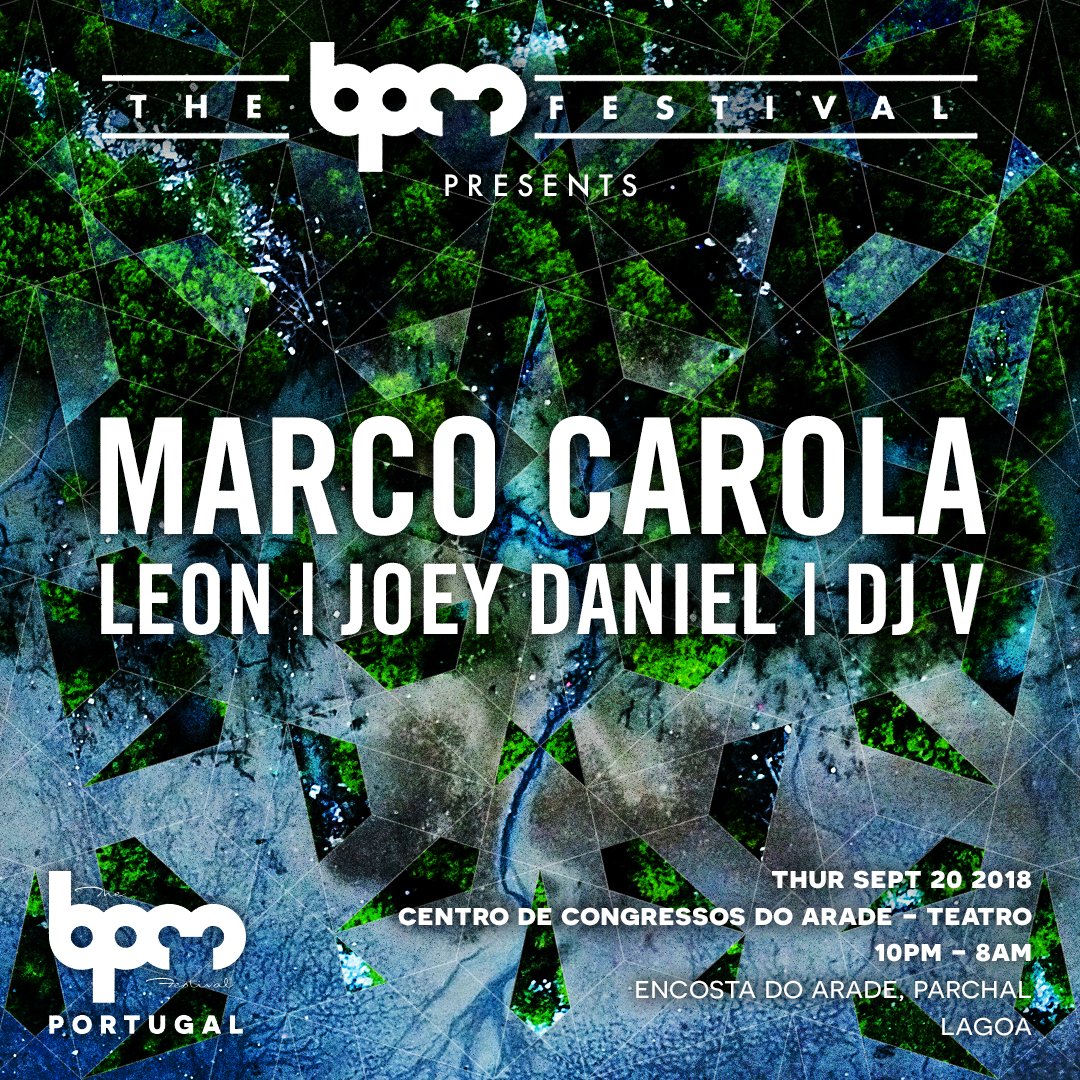 Very excited to welcome @MarcoCarola for his #BPMPortugal debut on opening night! 🇵🇹 🙌 Join him together with @Leonrave, Joey Daniel, & DJ V for this MEGA night in Lagoa! 🎶 🎉 🎟 Tickets ➡️ bit.ly/BPMPT18_Sept20