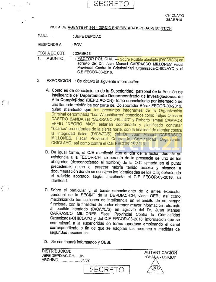 Oscarqugo's tweet photo. Quieren matar al fiscal chiclayano que investiga el caso de Edwin Oviedo (Los Wachiturros de Tumán) Lea en #Perú21 la historia: https://t.co/YXLQkLhYox https://t.co/MZ7MRiFFuj