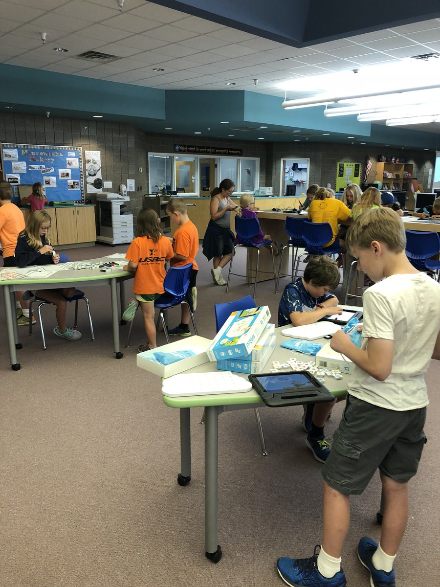 LightEduFires's tweet image. Kids are wasting no time getting to it during #discoverandcreate time in the #makerspace! @WaskaPride #makercamp
