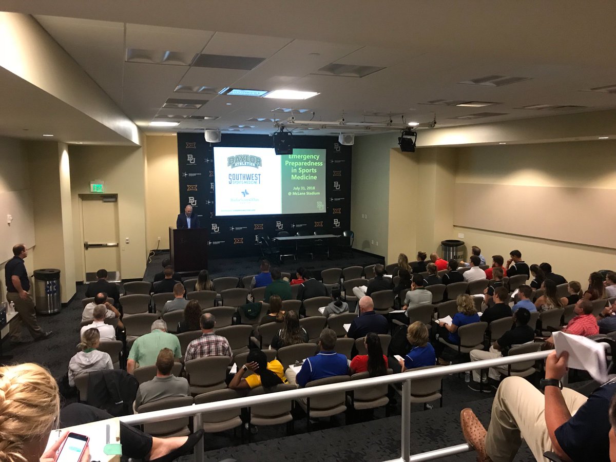 BU_AthleticMed's tweet photo. Great turnout today of Athletic Trainers, Physicians, and other healthcare providers for the inaugural @bswhealth @SWSportMed Emergency Preparedness in Sports Medicine seminar https://t.co/ad4OmW5pjj