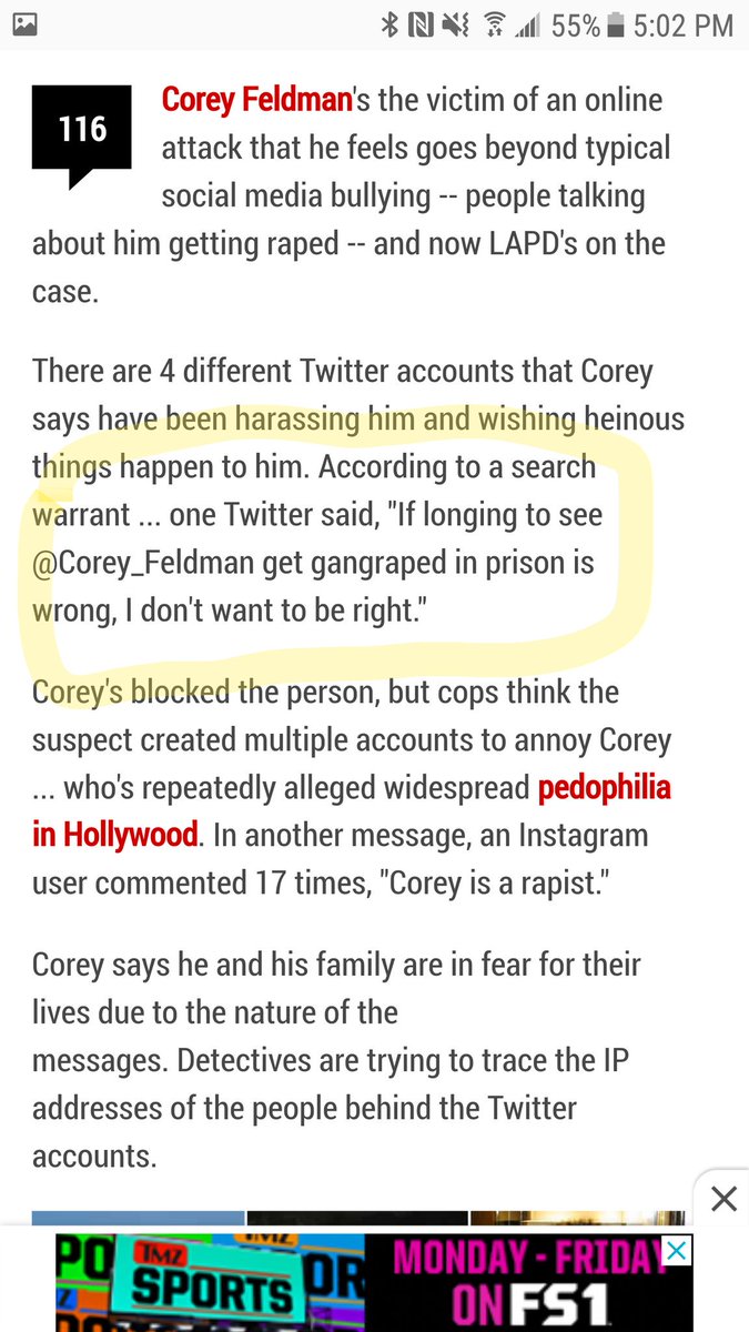 vexed_vybz's tweet photo. " Deliver the #truth @ some point soon as promised " ok hero been waiting 10months !! Lol
i get it now.. i get how Corey Feldman can make stupid claims about the lapd investigating his nonsense.. Corey Feldman has a Brother in the LAPD.. lol lol this makes everything clear now.. https://t.co/vzd0JgDG5r