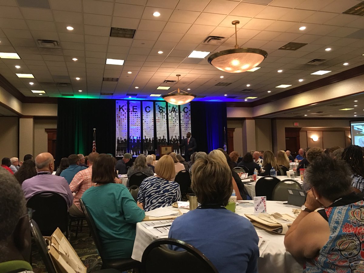 Great keynote address from <a href="/markagarrett/">Mark Anthony Garrett</a> at KECSAC Conference! “You can’t script life; you just have to live it!” We have to teach and model #resiliency.