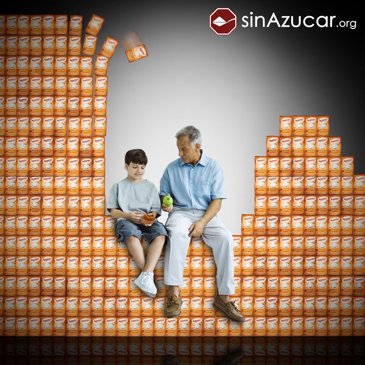 ⚠️ El niño español de 8 años ya ha consumido más azúcar que su abuelo durante toda la vida.

Casi uno de cada dos niños tiene obesidad o sobrepeso. 

¿Y si hacemos algo para que esto cambie? <a href="/sanidadgob/">Ministerio de Sanidad</a> 

#ObesidadInfantil 

Fuente: Estudio ANIBES, Maureen Gilmant