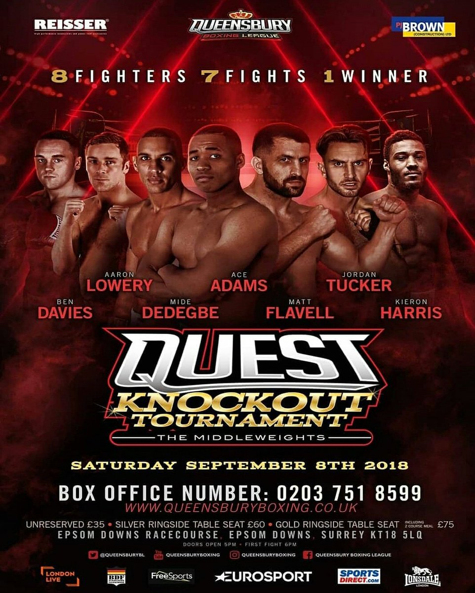 Queensbury Boxing returns this September with a fantastic boxing lineup. Tickets are already on sale for 8th September, call the hotline to book now 02037 518 599. 🔷🔷🔷🔷
#epsomdownsracecourse #queensburyboxingleague #qbl #boxing #surrey #nightout #thingstodo #fightnight