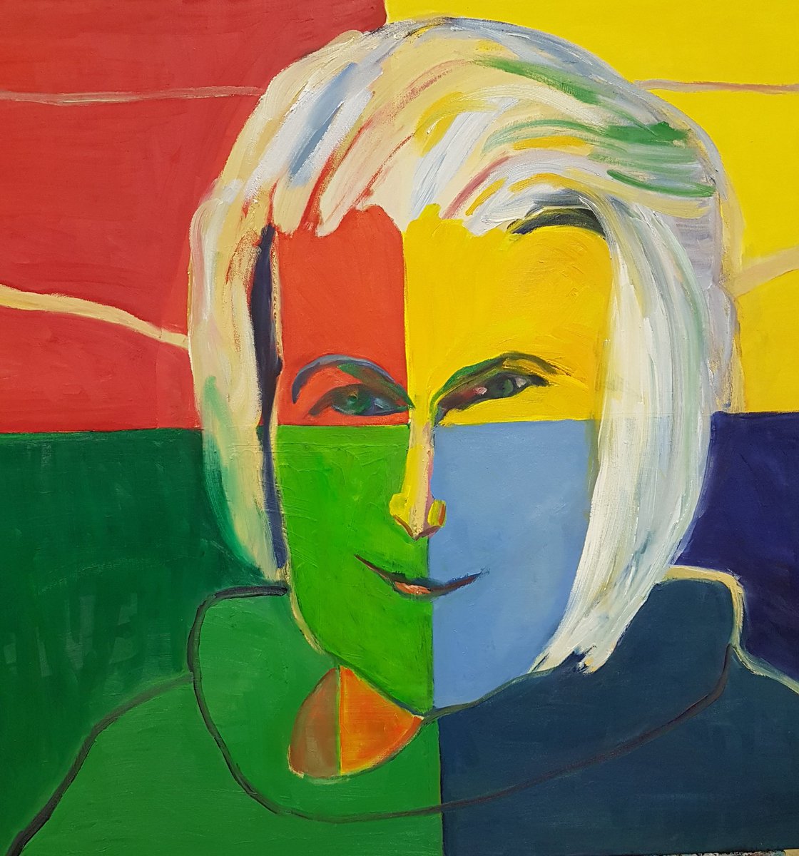 Zoek de verschillen. Rechts dag 2, links dag 4 vandaag. #tevreden. Mijn zus Sophia. 90 x 90 cm. Olieverf. <a href="/jonkrans/">jonneke krans</a> Nummer 3 van de  4. <a href="/Culturaede45/">Cultura Ede</a> <a href="/cultuurpers/">Cultureel Persbureau</a>