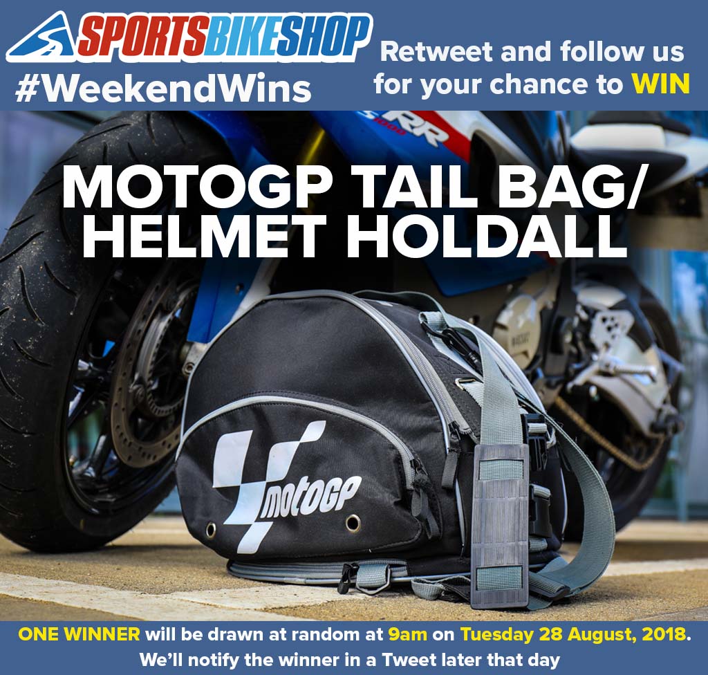 To celebrate the #BritishGP we're giving away one <a href="/MotoGP/">MotoGP™🏁</a> Tail Bag/Helmet Holdall! Just RT and follow (if you don't already) for a chance to win 😀 Because it's Bank Holiday we'll be randomly choosing the winner on Tuesday 28. Good luck! Prize info: bit.ly/2LPRTWB