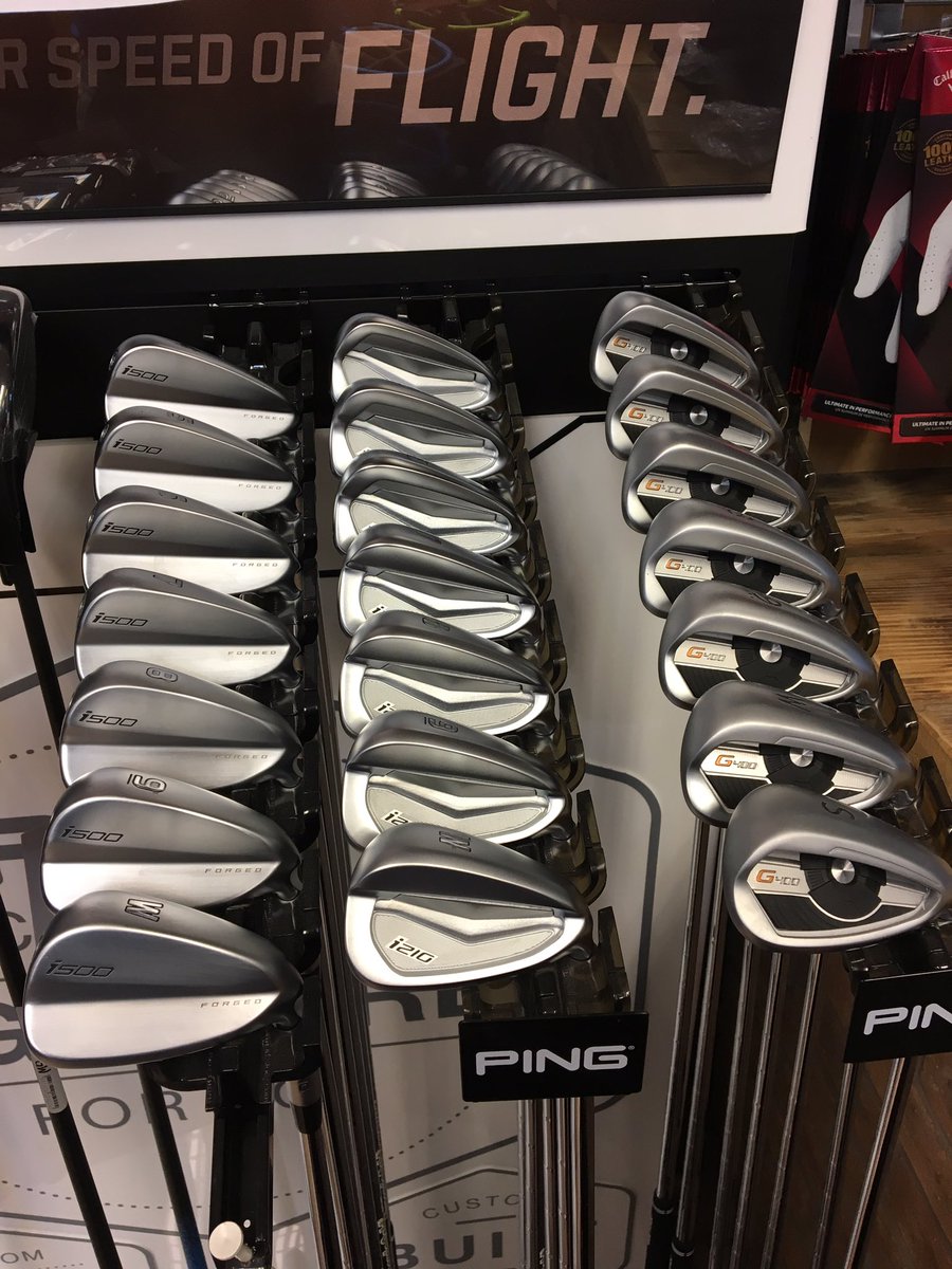 The new @PINGTourEurope i500 and i210 sitting nicely next to the G400. Call to book your fitting. #ping #newclubs #playyourbest #newtechnology