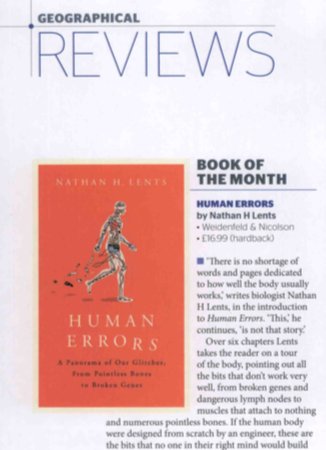 nathanlents's tweet image. Deeply honored that #humanerrors is *Book of the Month* in @GeographicalMag. (And an excellent review - @burton_burt, you get me!) I am looking forward to sharing the stage with @AdamRutherford at the @Wimbookfest on October 7th! #anthropology #evolution #BookishTues