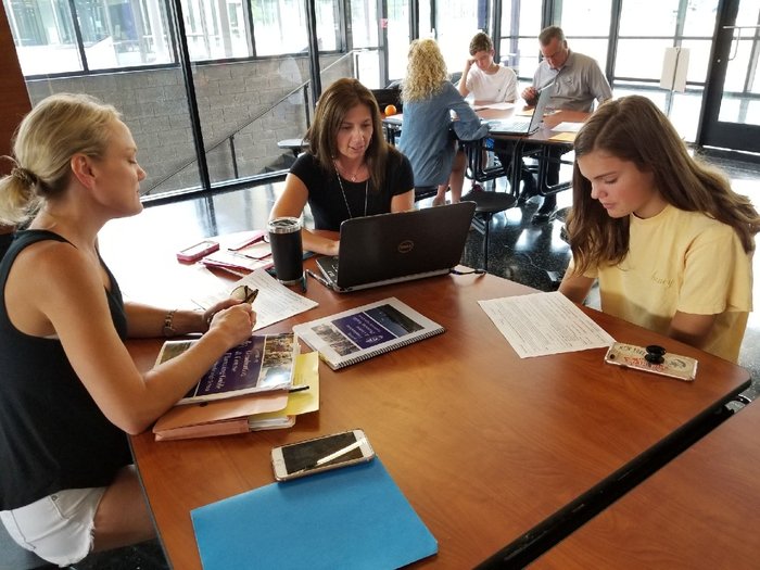 FayettevilleHS's tweet photo. Open Enrollment @FayettevilleHS has been a success! Can't wait to have all of our new students join the Purple Dog Family!!! #PurpleReign https://t.co/dXmgFd2GXI