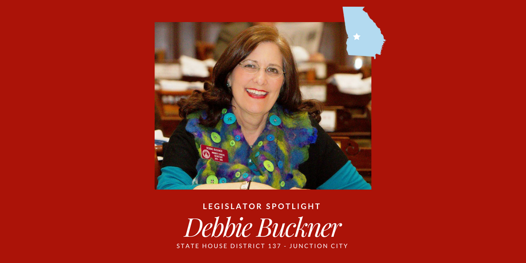 GAChamber's tweet image. This week’s “Legislator Spotlight Series” goes to Debbie Buckner in State House District 137! Debbie received an A+ on the Chamber Scorecard this session and we appreciate her ongoing support for Georgia’s business community! #GAChamberLegislatorSpotlight #gapol #BestForBiz