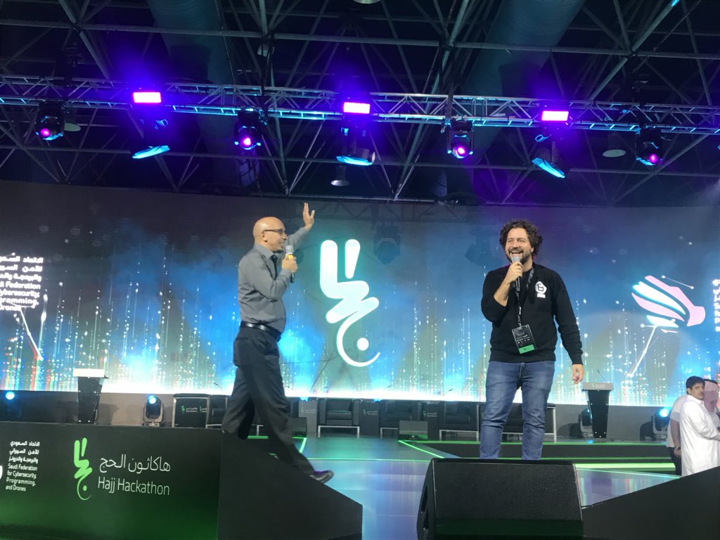 NezarSami's tweet photo. #Hajj_Hackathon ... #team #formation .. on stage .. John from #BeMyApp and Salim from #Google stay tuned ... #technology .. #innovation .. #entrepreneurship .. #startups .. #riseup https://t.co/SIOOwzbK76
