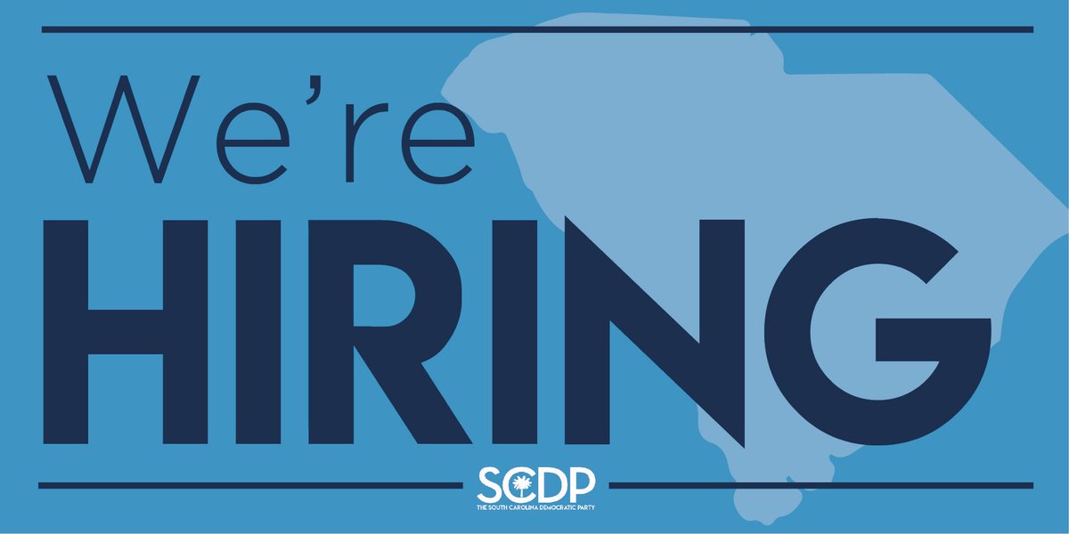 scdp's tweet photo. The SCDP team is growing!

Know someone with a passion for turning South Carolina blue? Send them to the links below. Let’s do this.

➡️ https://t.co/k1Aa8VDOYE
➡️ https://t.co/kwCnNtv8Yl https://t.co/ZXcKZtCSv6