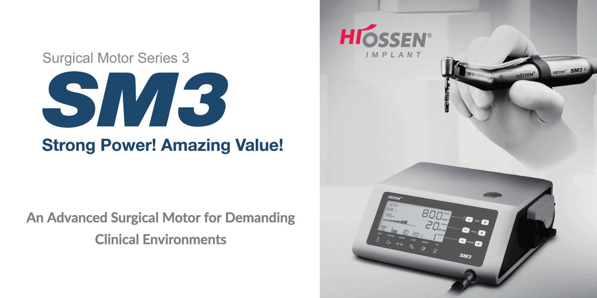 ImplantHiossen's tweet image. Our SM3 Motor features a LED light for high visibility, with up to 80Ncm of torque for diverse surgical procedures, paving the way for an advanced treatment environment. Contact us or your Sales Representative for more information.
#aiceducation #hiossenimplants #implanttraining