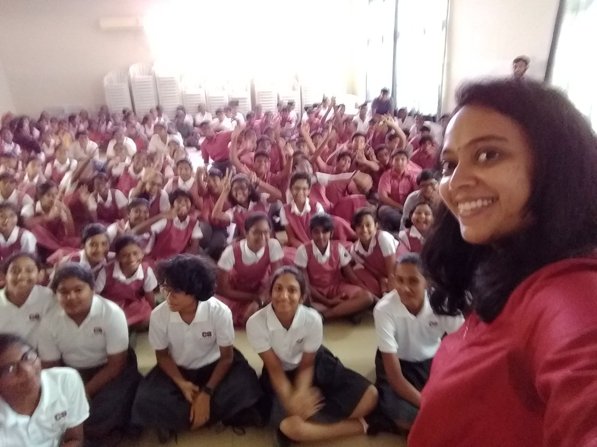 anujamouli's tweet photo. Loved interacting with the students of CS Academy, #Coimbatore and #Erode. So much fun 😀 Had the best time ever!! And I still can't click a #selfie to save my life! #readtorock https://t.co/N65RemcaBe