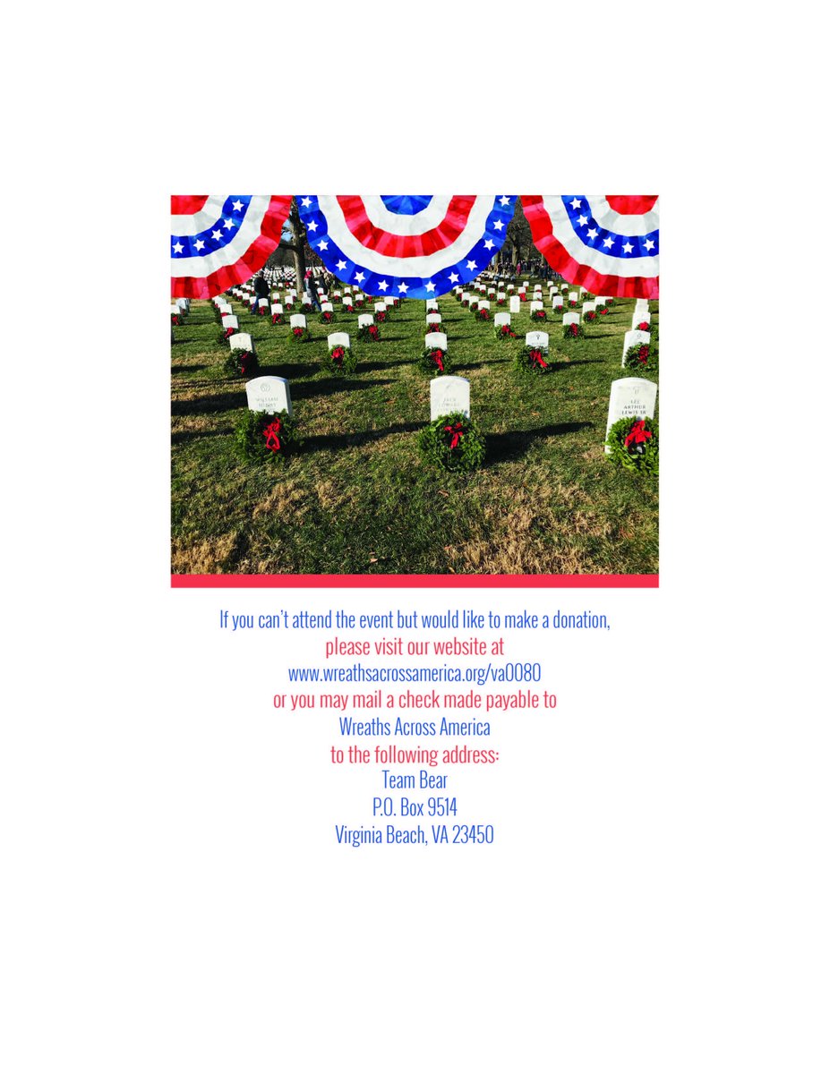 teambearusa's tweet photo. Join us in DC for an event in support of @WreathsAcross . Help us cover ALL of @ArlingtonNatl again this year. RSVP and donate today! https://t.co/HzlWqLbTPx #rememberhonorteach #heroes #military #goldstarfamilies https://t.co/O9EKzfBHVn