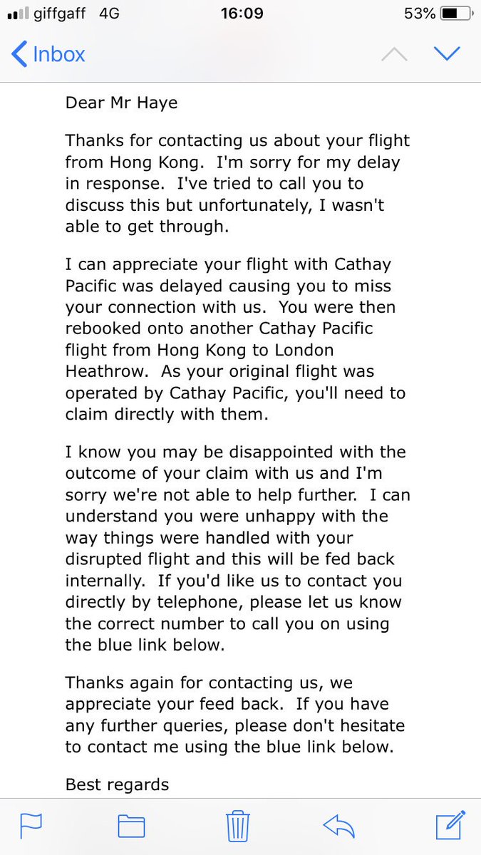BenjiHaye's tweet photo. My original flight was with BA from Sydney to Heathrow via Singapore. The engine caught fire and we spent 24 hours in Singapore. What is the person on about? Some body wants to contact me today. https://t.co/dTAMH7FXzl