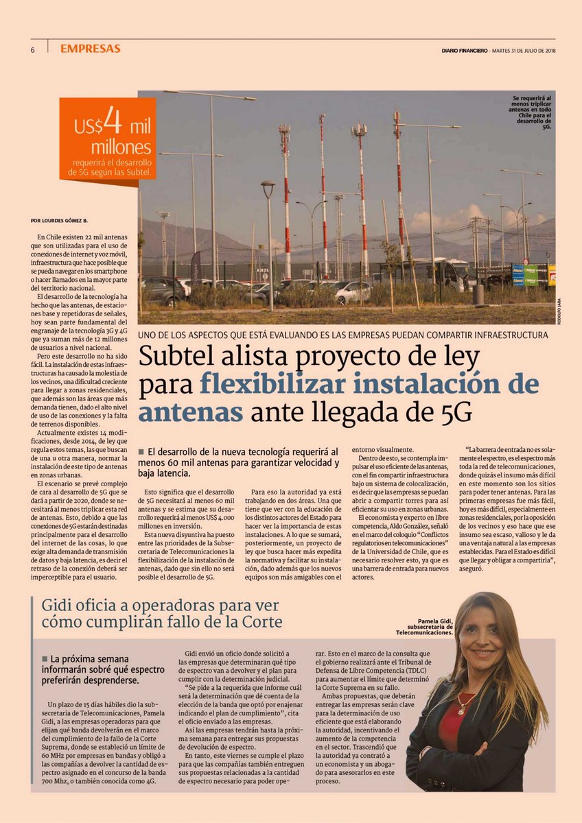 subtel_chile's tweet image. #Prensa_Subtel 🗞️📰 

@subtel_chile alista proyecto de ley para flexibilizar instalación de antenas ante llegada de #5G

El desarrollo de la nueva tecnología requerirá al menos 60 mil antenas para garantizar velocidad y baja latencia.

Pueden ver la nota a conitnuación 👇