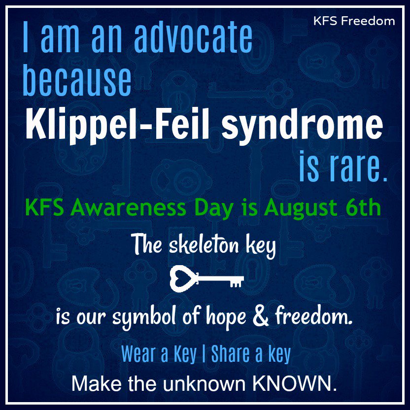KFS_Freedom's tweet photo. Thank you @TheMighty for sharing about Aug 6th, KFS Awareness Day! https://t.co/P7NGlrbTSV #RareDisease Thank you to all of our advocates! #KFS2018Aware #KFStrong Patient Data through Research is Key for kids, teens, adults! #MightyTogether #ChronicPain Orthopedic Neuro Spine https://t.co/znSXiBbrcO